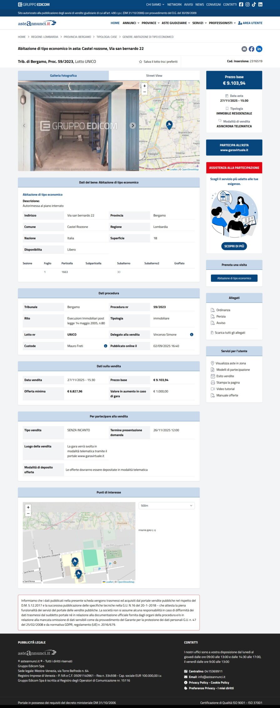 Informazioni asta immobiliare