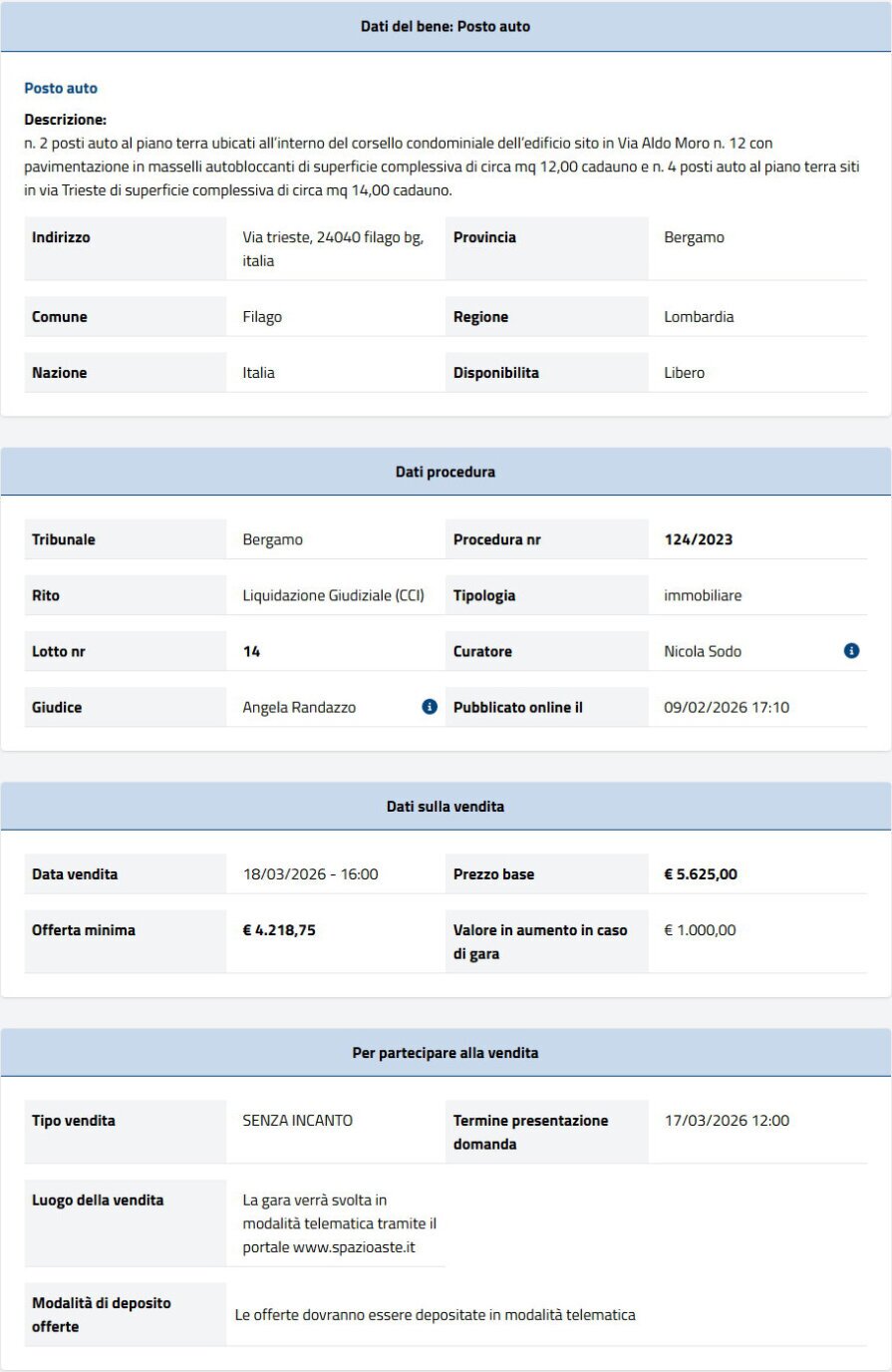Informazioni asta immobiliare